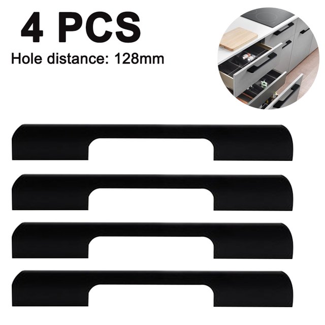 4 Pcs Poignées de Tiroir pour Armoire de Cuisine - Tiroir Noir