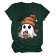 thumbnail image 6 of Linfrsh Halloween Costume Halloween Shirt For Women Fashion Print T Shirt Short Sleeve Women Short Sleeve Round Neck Tee T Shirt Printing Loose Top, 6 of 6