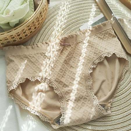 

NECHOLOGY Women Jacquard Panties Breathable Comfortable Cotton Bottom Panties Womens Boy Shorts Underwear Cotton with Lace Underpants A One Size