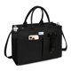 thumbnail image 1 of Bolsa de lona resistente con diseño superior para mujer, color negro, 1 of 8