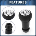 thumbnail image 5 of Unique Bargains 5 Speed Gear Shift Knob, Gearbox Stick Shifter Lever Knob No.2403AJ for Citroen C3 2002-2011 Plastic Faux Leather Black Chrome Silver Tone, 1 Pc, 5 of 6
