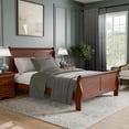 thumbnail image 4 of Furniture of America Arabella Wood Sleigh Queen Panel Bed in Cherry, 4 of 12