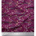thumbnail image 1 of Soimoi Pink Cotton Jersey Fabric Branch,Dot & American Robin Bird Printed Craft Fabric by The Yard 58 Inch Wide, 1 of 1