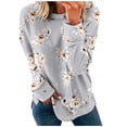 thumbnail image 1 of Pompotops Mode Femmes Imprimer Manches Longues Confortable Respirante Ronde-Cou Sweat-Shirt Dégagement, 1 of 5