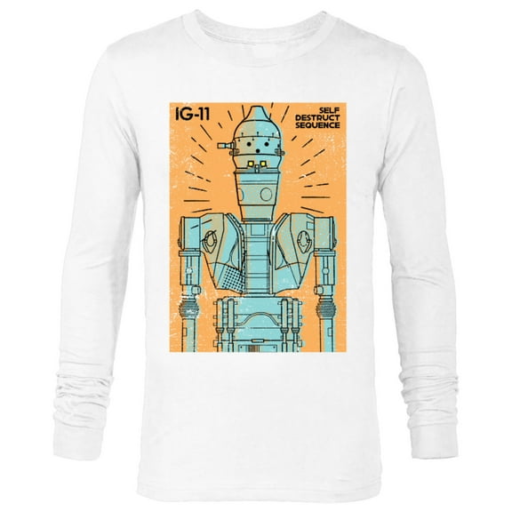Star Wars The Mandalorian IG-11 Self Destruct Sequence - Long Sleeve T-Shirt for Men - Customized-White
