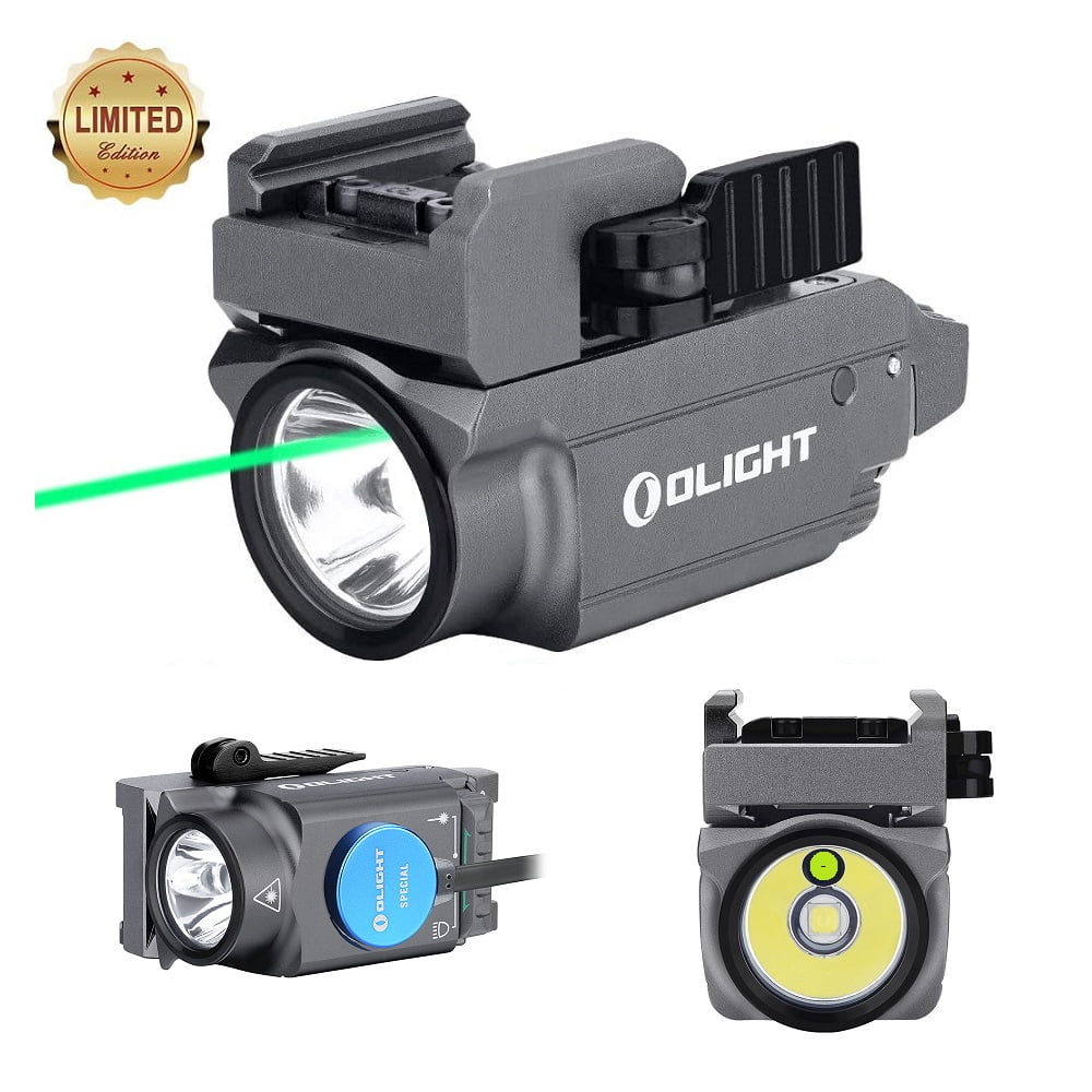 Olight Baldr Mini 600 Lumen LED light and Green Laser Combo, Rechargeable with Builtin