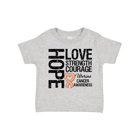 

Inktastic Uterine Cancer Hope Love Strength Gift Toddler Boy or Toddler Girl T-Shirt