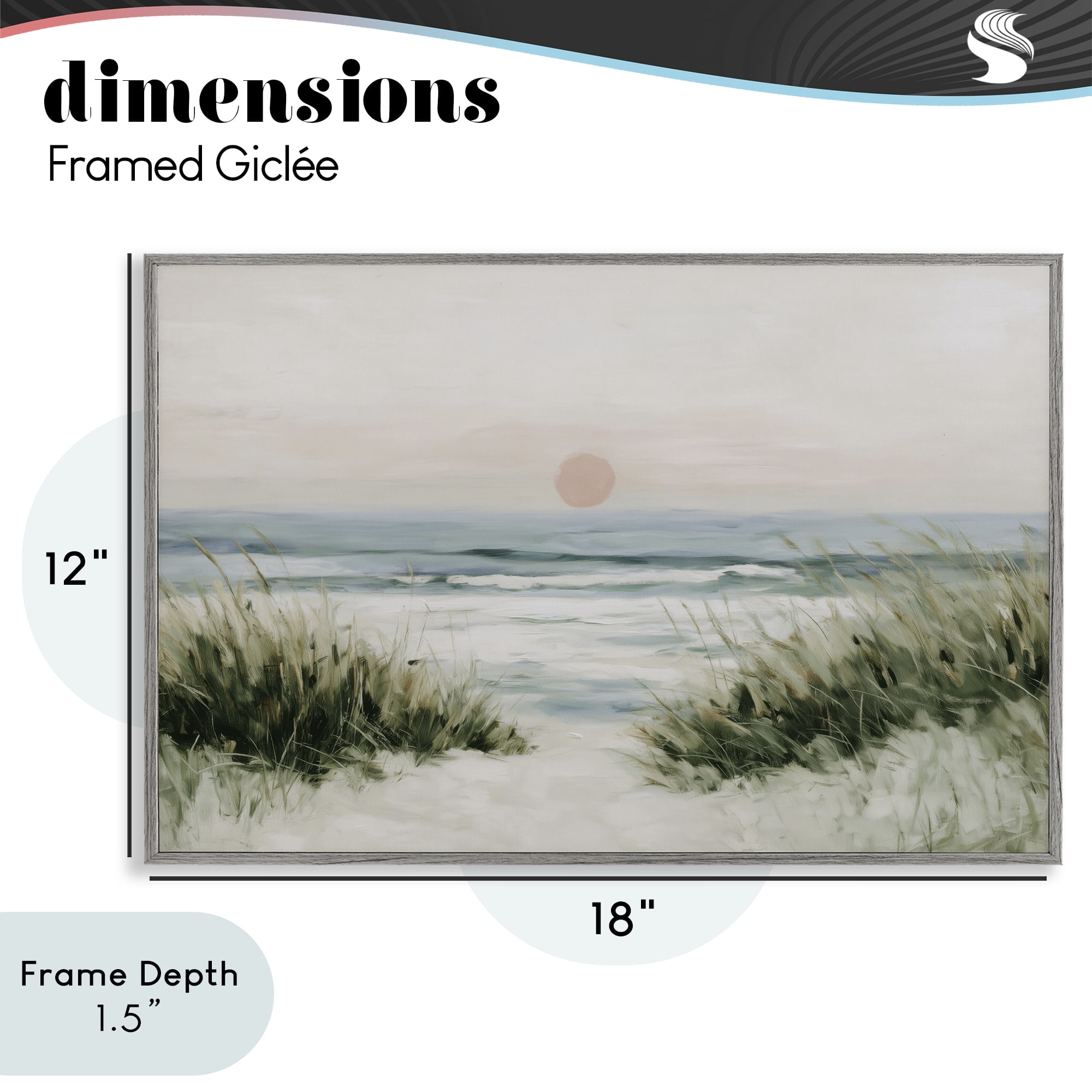 Stupell Industries Coastal Dunes with Wild Beach Grass Gray Framed Giclee Art, design by Chromatic Storm Studio