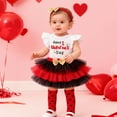 thumbnail image 2 of Tiweut Kid Outfits Valentines Day Girl Bodysuit Tutu Skirt Socks Headband 4 Piece Set, 2 of 5