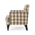 thumbnail image 5 of GDF Studio Eve Contemporary Fabric Upholstered Club Chair with Nailhead Trim, Brown Checkerboard, 5 of 6
