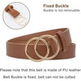 thumbnail image 5 of Women Leather Belt Fashion Double O-Ring Soft Faux Leather Waist Belts For Jeans Dress, 5 of 10