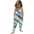 thumbnail image 2 of Penkiiy Baby Toddler Girl Printed Strap Jumpsuit One-piece Romper with Pockets 4-5 Years Blue, 2 of 5