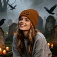 thumbnail image 7 of PureCasa Beanies Hat for Women Halloween Pumpkin Embroidered Knitted Beanie Hat Winter Thick Warm Soft Cute Hat for Halloween, 7 of 7