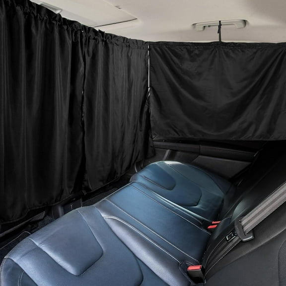 Set of 3 Car Window Shades - 95% Light Blocking Sunshades,1 Privacy Divider Curtains & 2 Side Window Covers,Wide Sedan SUV Accessories for Kids Baby Travel Camping Nap Sleeping