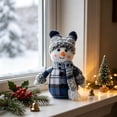thumbnail image 5 of 2026 Christmas Indoor Home Decor Christmas Blue Fabric Snowman Doll Soft Stuffed Snowman Ornamen Tabletop Window Display Decoration Xmas Holiday Gift For Indoor Home Party Decor, 5 of 7