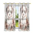 thumbnail image 6 of Yayeee Window Curtains Light Filtering 63"x42" Grommet Panel Pair Home Living Room Decor, Dog Pink Flower, 6 of 7