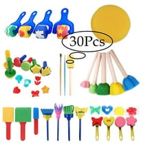 SAYLITA Washable Paint Toys Sponge Soft Art Brushes (30 Count)