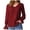 Red, variant on Ladies Autumn Winter Europe and The States Fashion Solid Color V Neck Long Sleeve T Shirt Short Sleeve T Shirts Women Women Casual Tee Compression Shirt Women Tee Fashion Casual Fit Top