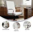 thumbnail image 2 of Mid-Back White Leather Executive Swivel Chair with Rose Gold Frame and Arms, 2 of 9