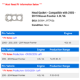 thumbnail image 2 of Head Gasket - Compatible with 2005 - 2019 Nissan Frontier 4.0L V6 2006 2007 2008 2009 2010 2011 2012 2013 2014 2015 2016 2017 2018, 2 of 2