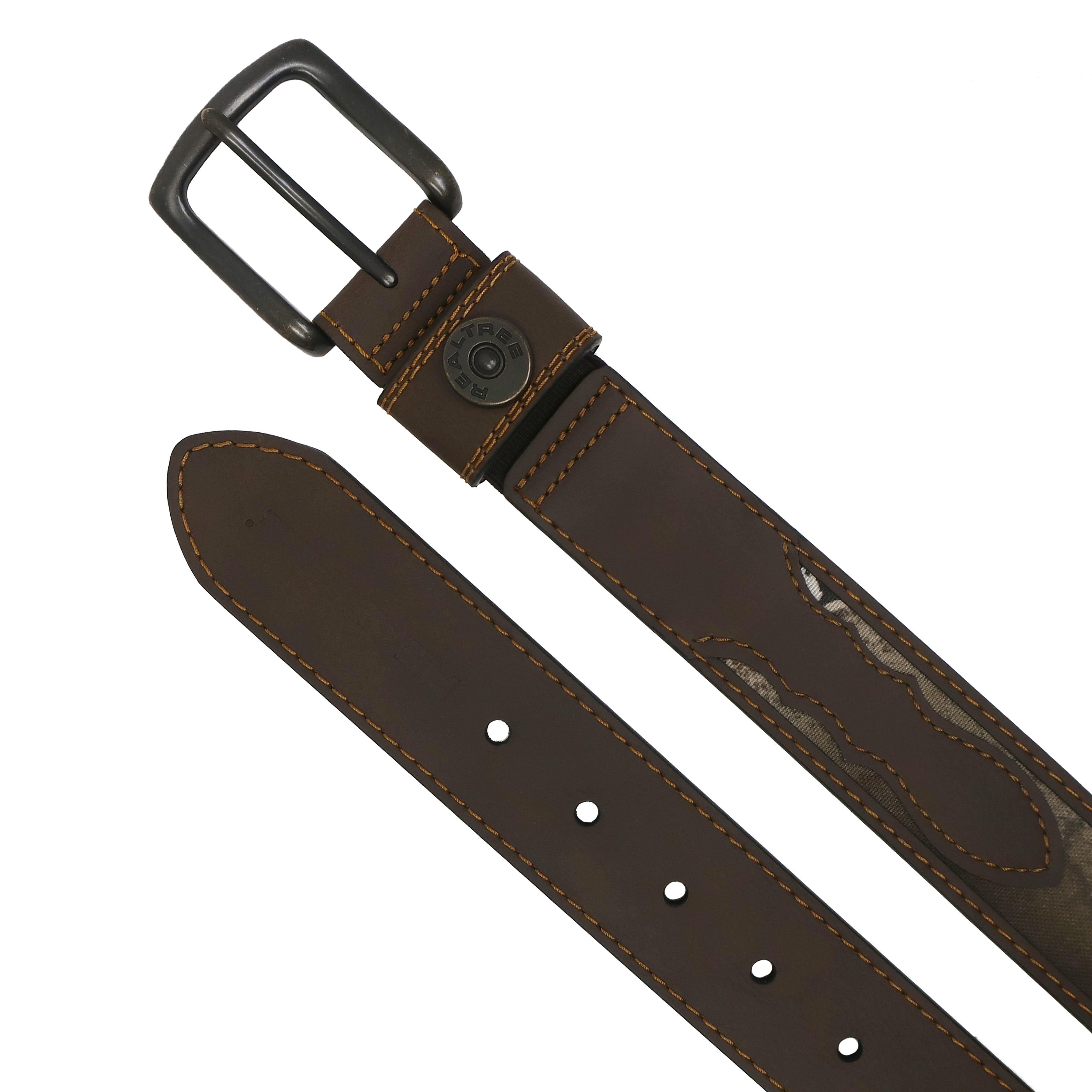 Realtree Excape Men's Stretch Shot Shell Belt Brown Size L/XL
