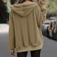 thumbnail image 5 of Womens Full Zip Up Fleece Jacket Hooded Oversized Jacquard Sherpa Hoodie Fuzzy Jackets Warm Teddy Coat Fall Winter Outerwear, 5 of 5