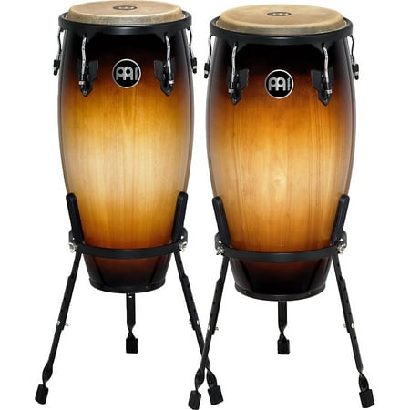 MEINL Headliner Series 11 and 12 Inch Wood Conga Set with Basket Stands Vintage Sunburst