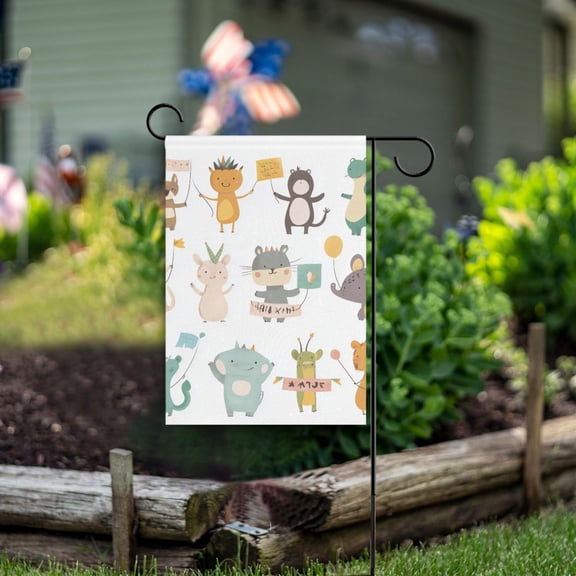 Yayeee Garden Flag 12" x 18" Double Sided Outdoor Yard Lawn Holiday Decorations, Cute Animal