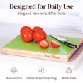 thumbnail image 6 of Cooler Kitchen Easy-to-Clean Bamboo Wood Cutting Board with Set of 6 Color-Coded Flexible Cutting Mats with Food Icons, 6 of 9