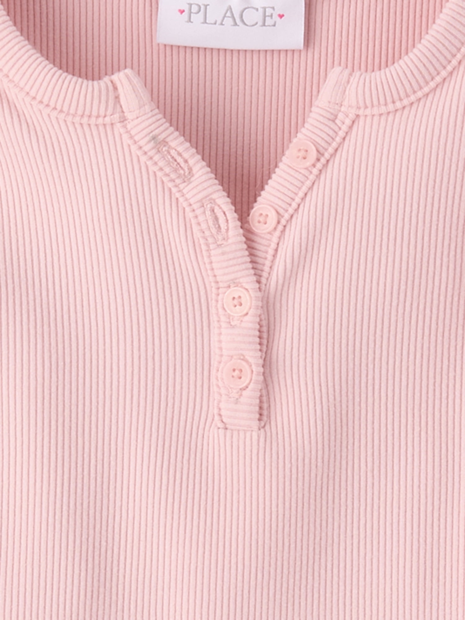 The Children's Place Girls Long Sleeve Sueded Rib Henley Top, Sizes XS-XXL