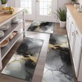 thumbnail image 2 of Gray Black Gold Marble Pattern Kitchen Rugs Sets Of 3,Kitchen Runner Rugs Non Skid Washable,Decorative Kitchen Floor Mats for Kitchen,Sink,Laundry,17"x30"+ 17"x47" + 17"x59", 2 of 6