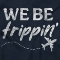 thumbnail image 2 of Funny We Be Trippin Airplane Travel Womens Slim Fit Graphic Tee Brisco Brands X, 2 of 6