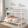 thumbnail image 2 of Now Furniture Wooden Twin over Full Bunk Bed for Kids, Textured White, 2 of 8