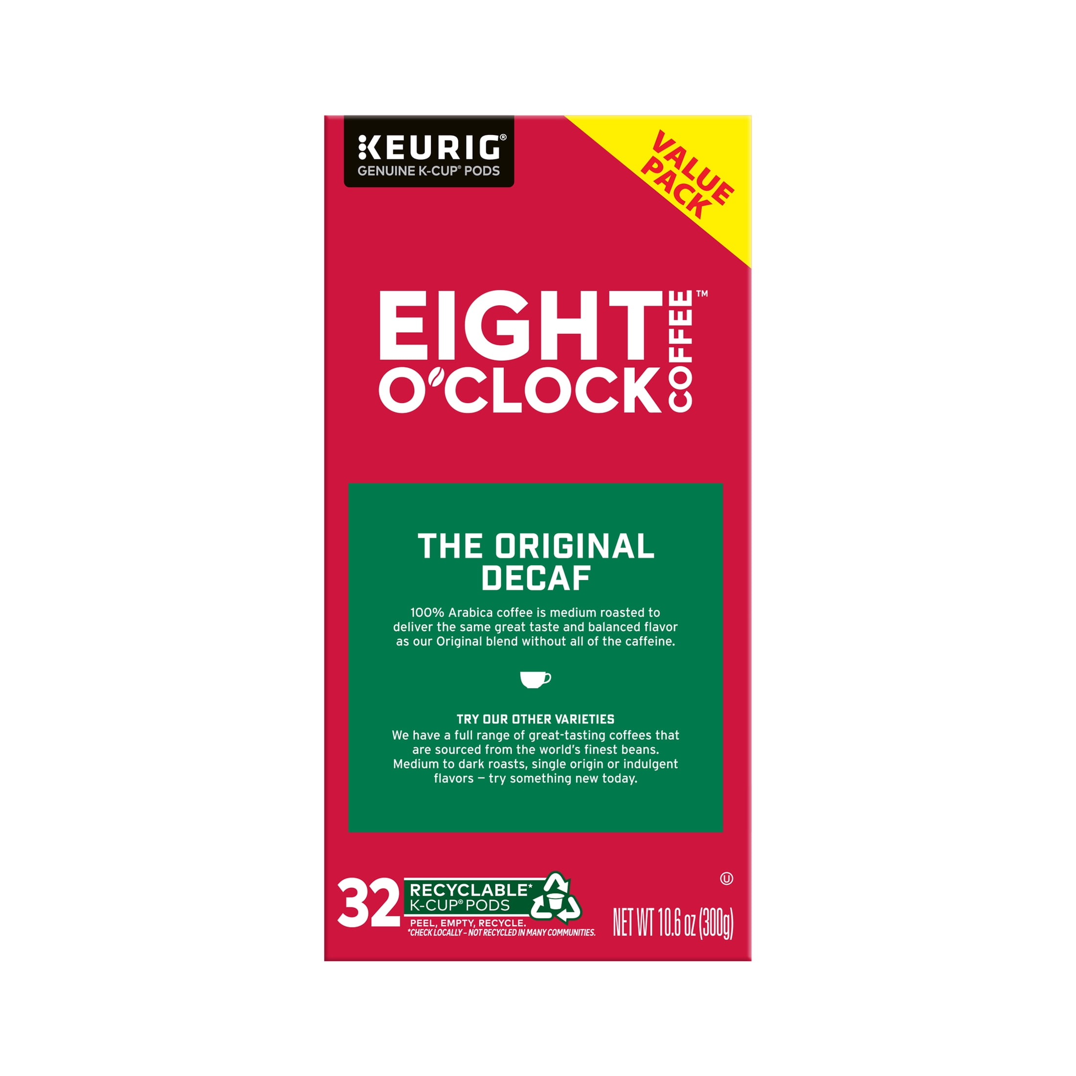 Eight O'Clock Coffee The Original Decaf Coffee 12 Count Medium Roast K-Cup Pods