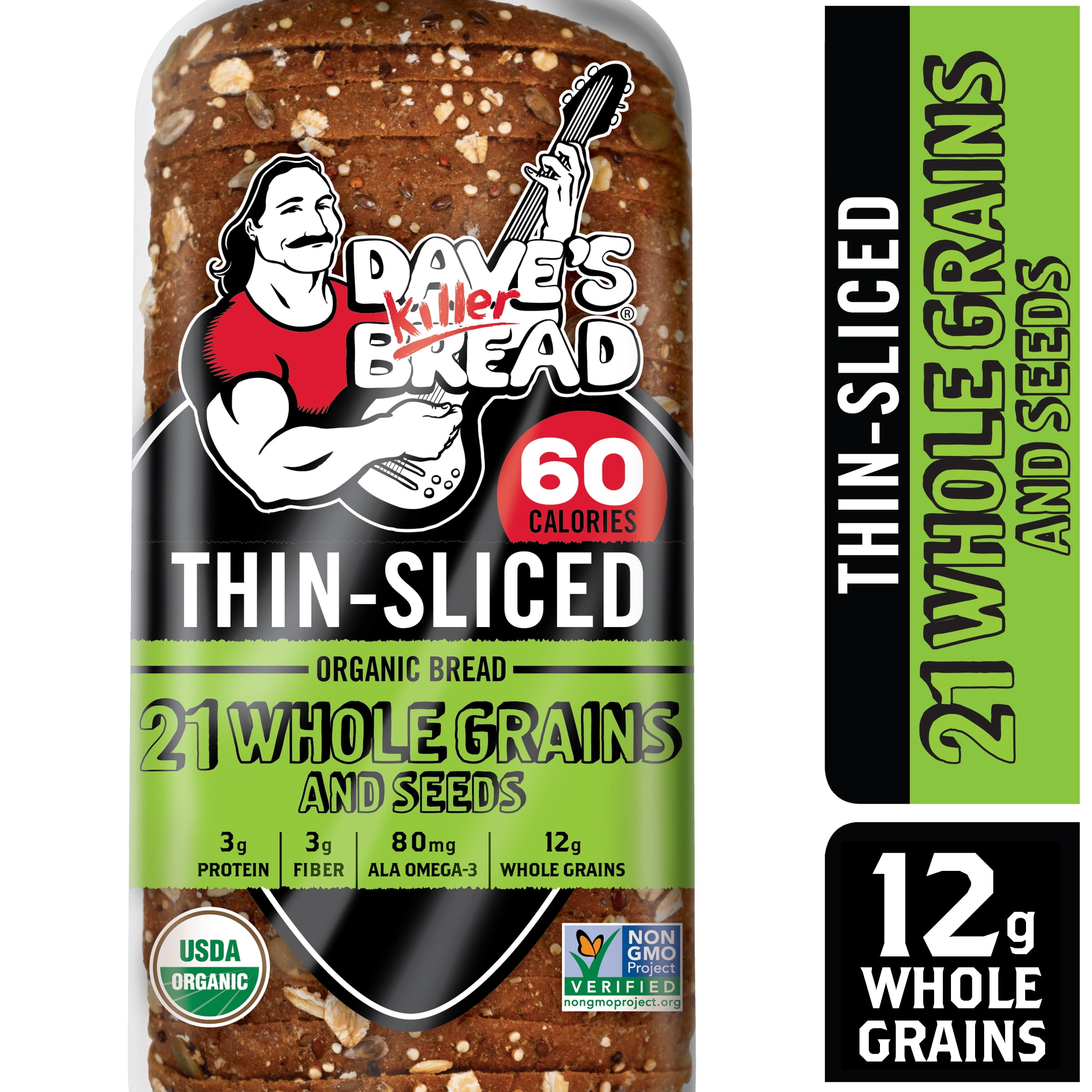 Dave's Killer Bread Organic Thin Sliced 21 Whole Grains and Seeds Bread, 20.5 oz
