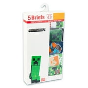 Minecraft Boys Cotton Brief Character Underwear, 5-pack, Size 4-8 Underpants