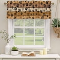 thumbnail image 3 of 2 Panels Yellow Dog Paws Valance for Windows, Farmhouse Vintage Modern Beige Brown Wood Light Filtering Kitchen Curtains, Rod Pocket Window Treatment Curtain Valances for Living Room Bedroom, 42"x12", 3 of 9