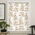 thumbnail image 4 of Brown Fruit Semi Sheer Curtains Drapes for Living Room, Bedroom, French Doors Window 45 Inches Long, Vintage Plant Nature Botanical Flower Rod Pocket Chiffon Curtain Drapery Voile Draperies Panel, 4 of 6