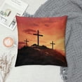 thumbnail image 2 of Orinice Crosses Sunset Hill Graphic Decorative Throw Pillow Cover for Home Couch Sofa Bedroom, 1PC 22x22in, 2 of 5