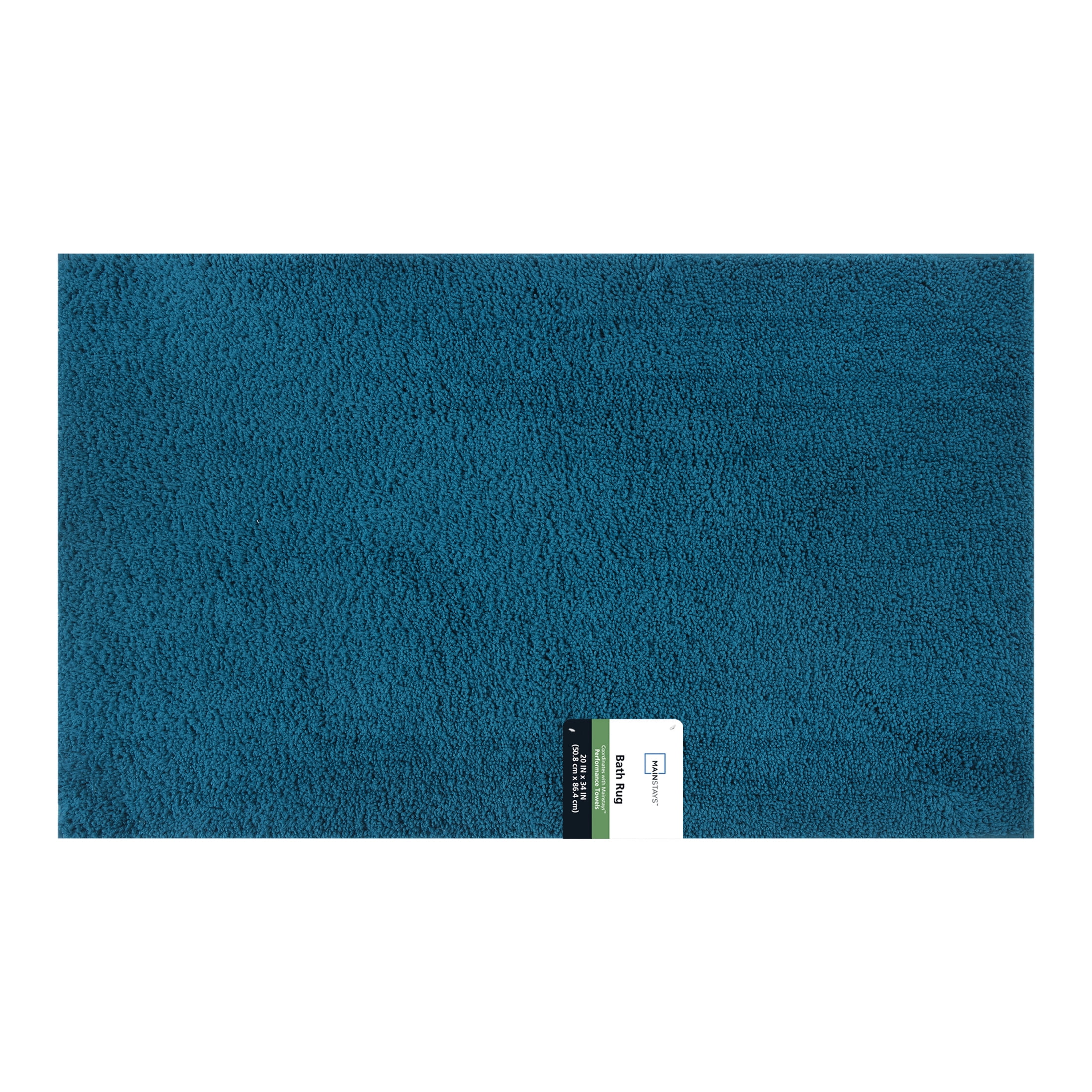 Mainstays Performance Recycled Polyester Bath Rug, Cool Water, 20 in x 34 in