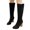 Black, variant on Lovskoo 2024 Women's Knee High Boots Round Toe Chunky Heel Side Zipper Fabric Surface Thick Heeled High Heels Dressy High Oots Brown