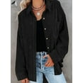 thumbnail image 4 of PULLIMORE Womens Corduroy Shirts Jacket Long Sleeve Casual Button Down Blouses Tops (S, Black), 4 of 8