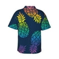 thumbnail image 3 of Easygdp Abstract Bright Pineapple Fruit Retro Men's Hawaiian Shirts Print Lapel Short Sleeve for Beach, vacation, party, casual occasions - Large, 3 of 9