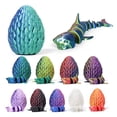 thumbnail image 4 of BAELLERT 1 Set 3D Printed Shark Figurine Movable Joints Shark Fidget Toy Shark Egg with Articulated Shark Inside Desktop Decoration Ornament, 4 of 8