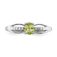thumbnail image 5 of Sterling Silver Rhod-plated Diamond Peridot Ring QR7064AUG, 5 of 6