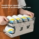 thumbnail image 5 of pstuiky Caja organizadora de refrigerador de doble capa con ruedas automáticas, transparente, para latas de refresco y cerveza., 5 of 7