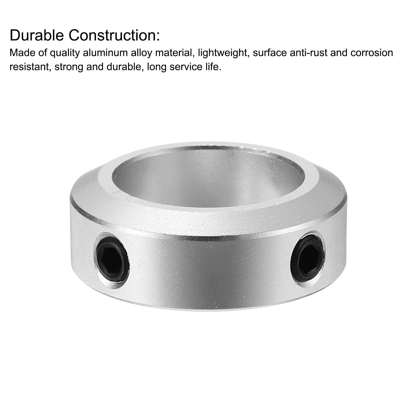8 Packs Set Screw Collars 30mm Bore, Aluminum Shaft Collars, 45mm OD and 15mm Thickness, Set Screw Clamp Collar