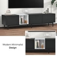 thumbnail image 2 of EUROCO Mid-Century Modern TV Stand Up to 80" Contemporary Rectangle ,Unique Style TV Console Table with 3 Doors & Large Storage Cabinet for Living Room Bedroom, 2 of 7