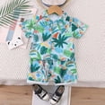 thumbnail image 2 of Baby Boy Outfit Summer Clothes Child Kids Spring Button Printed Sleeveless Casual 0 3 6 12 18 24 Months Tops+Shorts T Shirts Tops Shorts Outfits Set Two Pieces, 2 of 7
