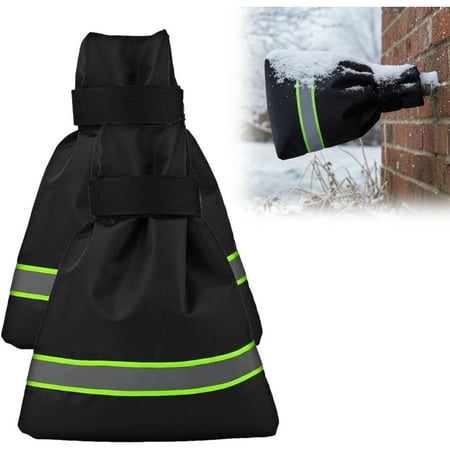 Outdoor Faucet Covers for Winter Freeze Protection, 9.8" x 6.3" Reusable Waterproof Insulated Spigot Covers, Easy-to-Use Hose Bib Socks for Outdoor Faucets, Pipes & Spigots